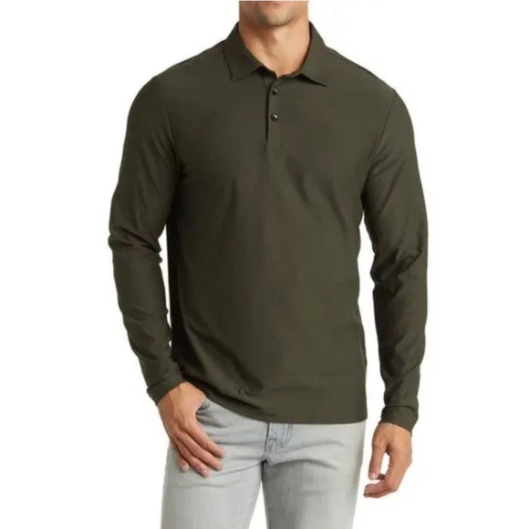 NWT Robert Barakett Men’s XL Military Long Sleeve Polo